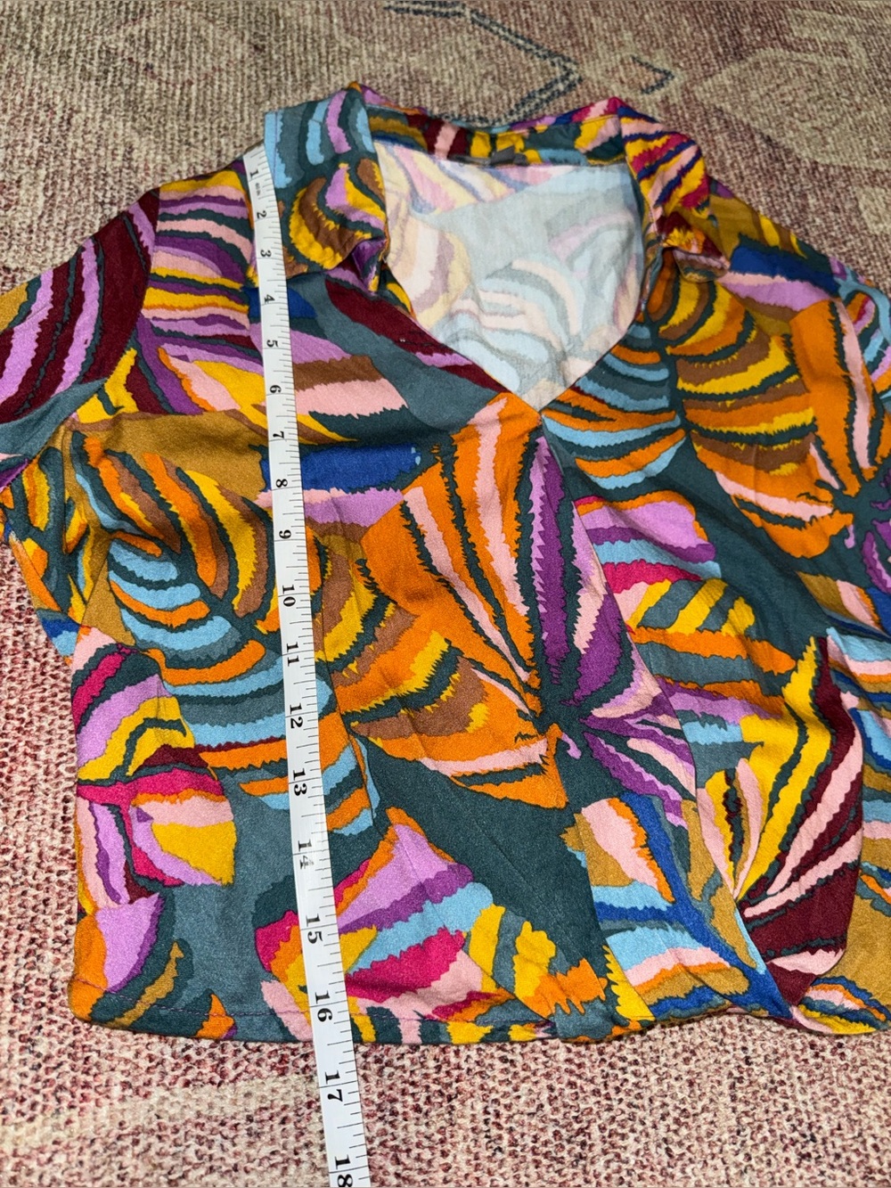 Haute Hippie monstera leaf print long sleeve pullover collared blouse small - Picture 8 of 11